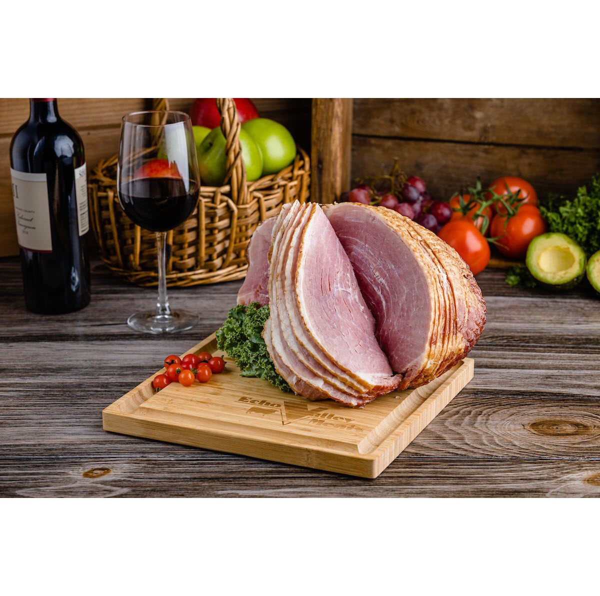 Echo Valley Spiral-Sliced Half Ham with Cutting Board